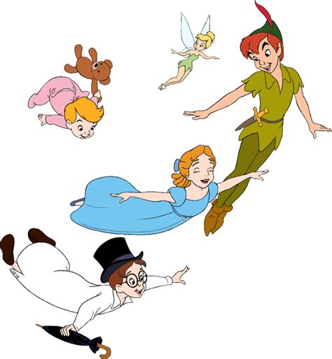 Open Full Size Peter Pan Wendy Michael John Tinker Bell Flying