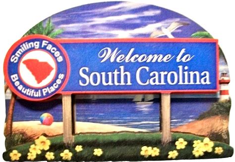 South Carolina State Welcome Sign Artwood Fridge Magnet