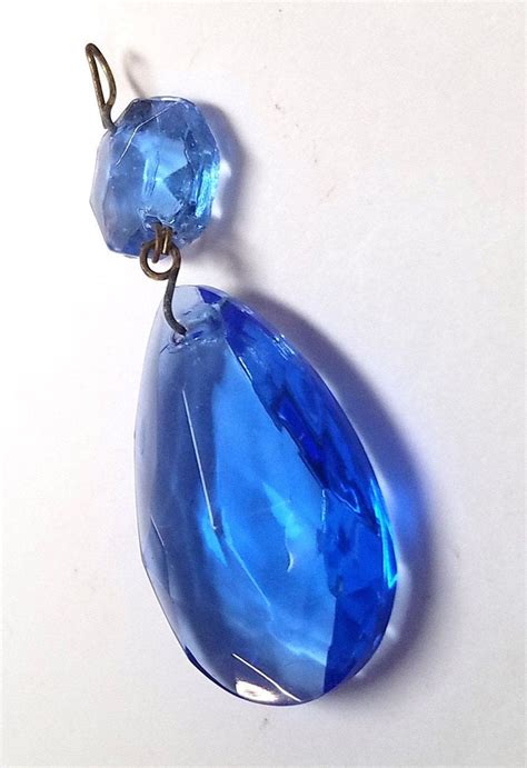 Vintage Blue Chandelier Crystal Teardrops Blue Etsy