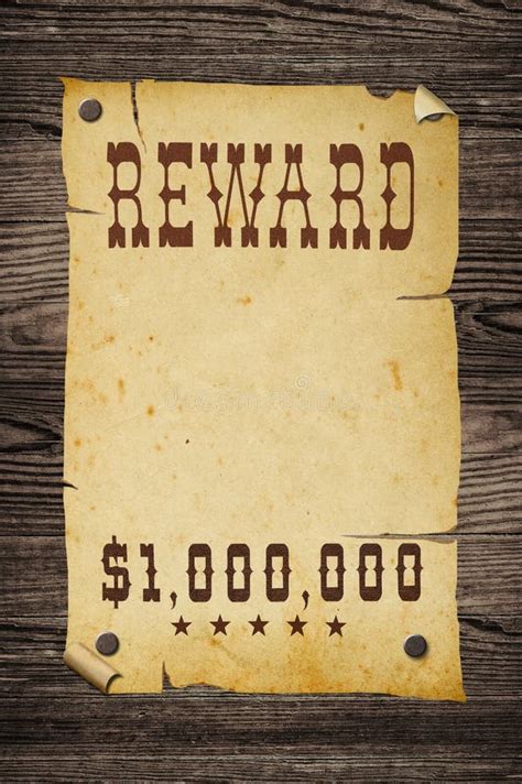 Old Western Reward Sign Stock Image Image Of Blank 16155735