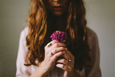 Beautiful Young Woman With Flower By Stocksy Contributor Nabi Tang