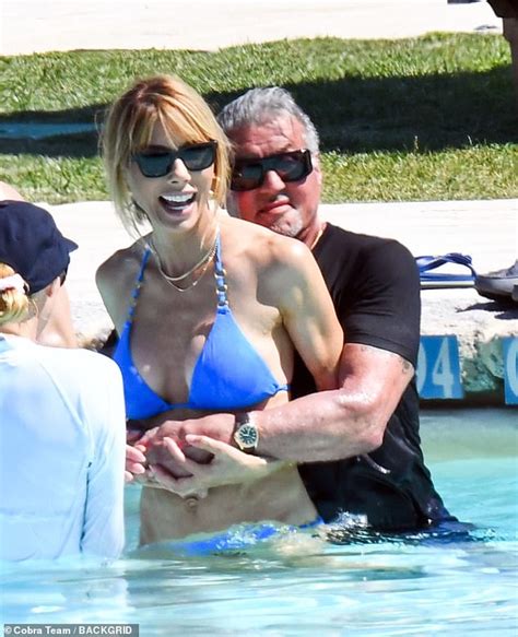 Sylvester Stallone 77 Frolics With Bikini Clad Wife Jennifer Flavin