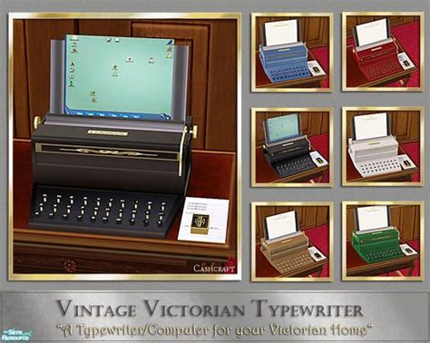 Cashcrafts Vintage Victorian Typewriter Victorian Sims Sims 4