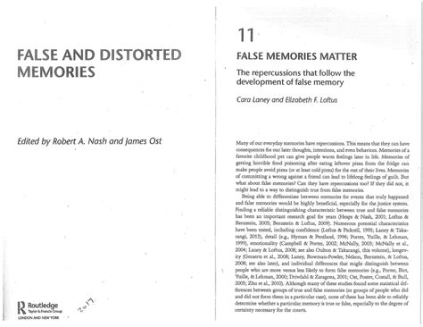 pdf false memories matter the repercussions that follow the development of false memories