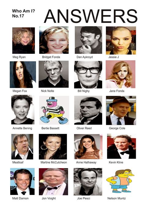Printable Celebrity Picture Quiz Printable Word Searches