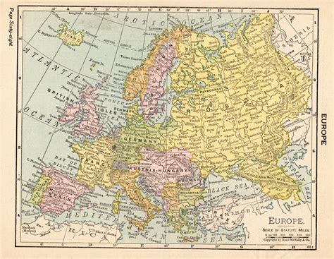 1917 Antique Europe Map Vintage Map Of Europe Gallery Wall Art Etsy