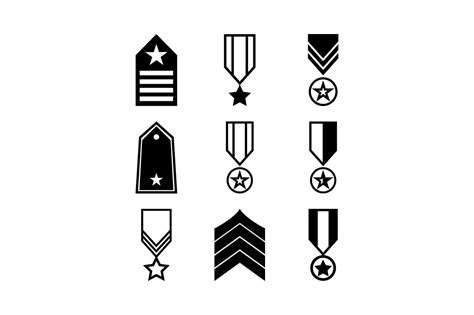 Military Rank And Army Insignia Icon Set Graphic By Hoeda80 · Creative