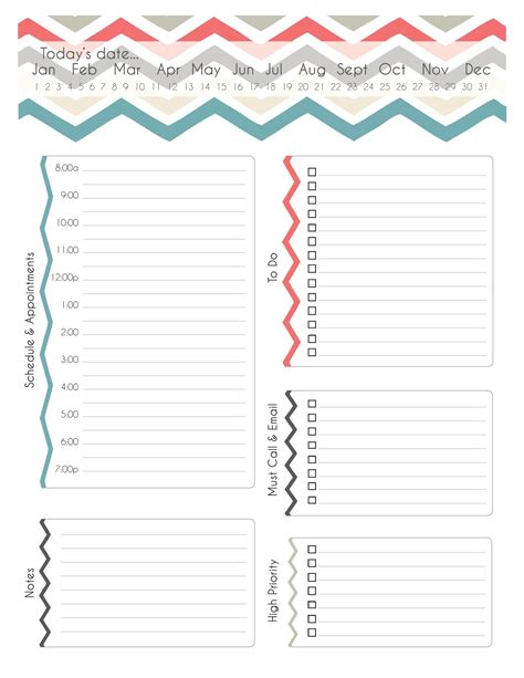 Printable Daily Planner Template Word Printable Templates