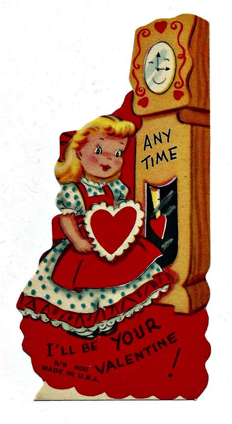 Vintage Childs Valentine Card Any Time Ill Be Your Va Flickr