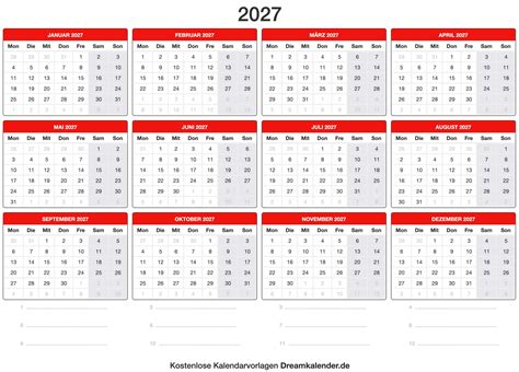 Kalender 2027