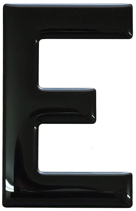 3d Resin Gel Domed Self Adhesive Number Plate Letter E Black