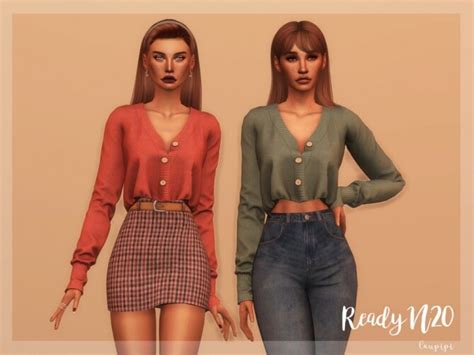Cardigan Top Tp366 By Laupipi At Tsr Sims 4 Updates