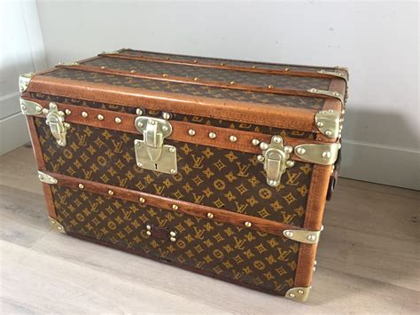 Antique Louis Vuitton Coffee Table Trunk Small Size Pinth Vintage Luggage