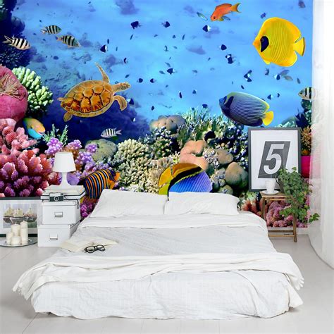 Underwater Coral Reef And Sea Life Wall Decal Wallums