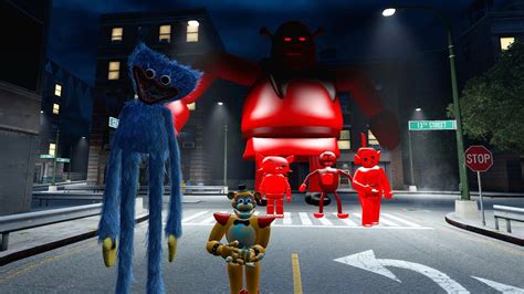 playing as huggy wuggy vs 3d monsters and save glamrock freddy from monsters in garry s mod