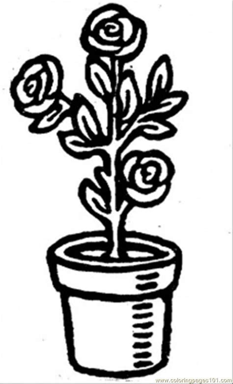 Flowers in pot coloring page. Flower Pot Coloring Page - Coloring Home