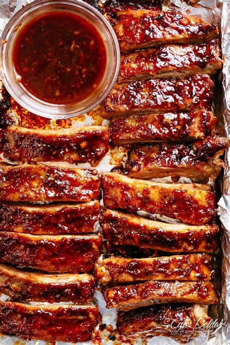 The best way to cook pork ribs is to barbecue them in a weber or dedicated bbq, with a constant temperature of 225f/108c. Sticky Oven Barbecue Ribs - Cafe Delites