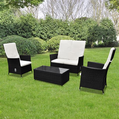 Black Outdoor Poly Rattan Furniture Set 211 Multi Functional