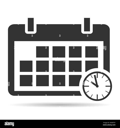 Calendar Icon Date Day Time Shadow Symbol Event Deadline Organizer