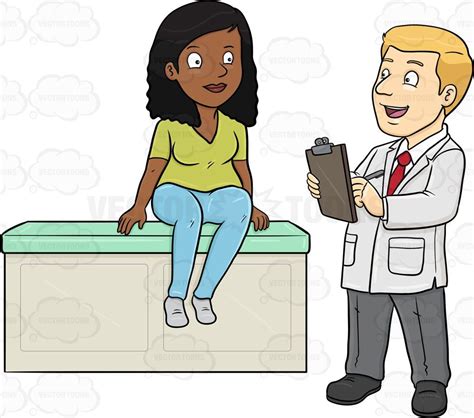A Doctor Asking Medical Questions To His Female Patient Clipart