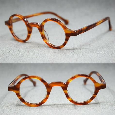 Hand Made Small Vintage Round Eyeglass Frames Full Rim Acetate Glasses