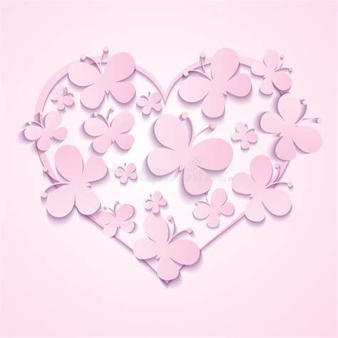 Valentines Heart Of Butterflies Stock Vector Illustration Of Romantic