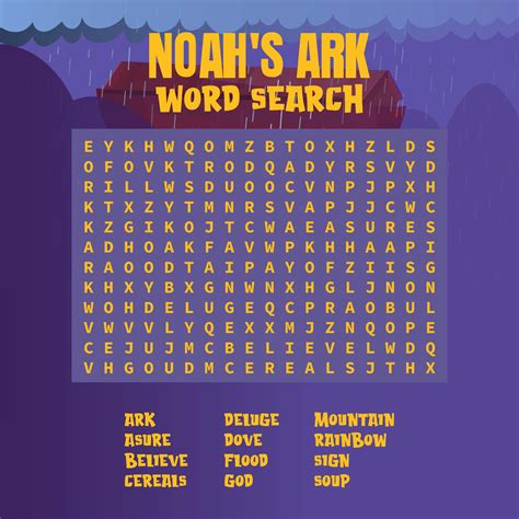 Bible Lessons Noahs Ark School Info Noah And The Ark Word Search No