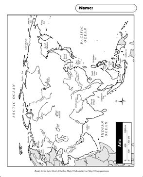 Physical Map Asia Printable Maps And Skills Sheets Gambaran