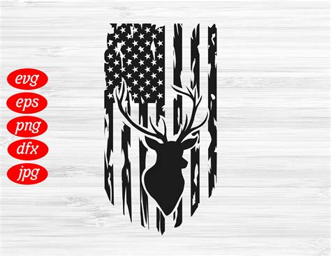 American Deer Hunting Flag Svg Hunting Svg Hunt Svg Digital Etsy