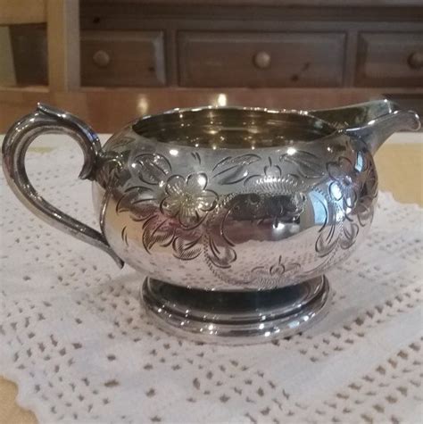 Vintage wm rogers silver plate teapot/coffee hinged lid 9 1/2 tall. Wm. A. Rogers Creamer Wm. A. Rogers Pattern 2478 ...