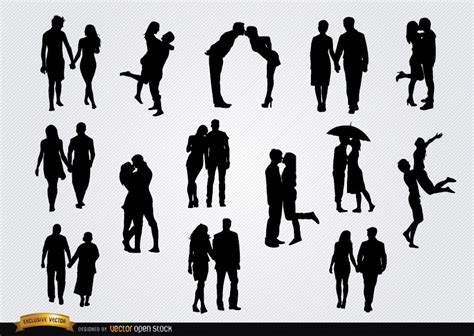 Use these free couple holding hands silhouette png #96596 for your personal projects or designs. Couples In Love Silhouettes Set - Vector Download