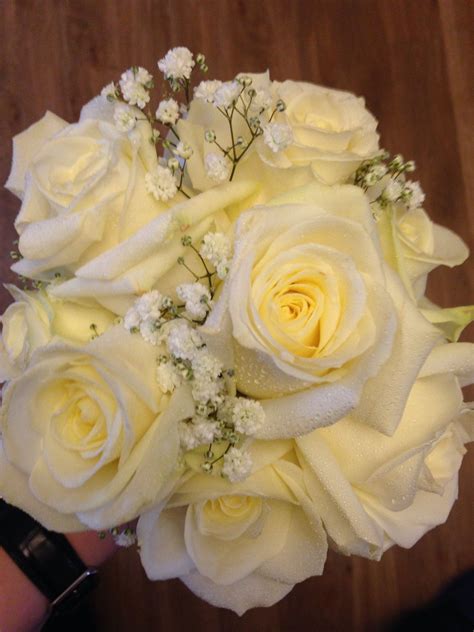 Cream Roses And Gypsophila Bridesmaid Bouquet By