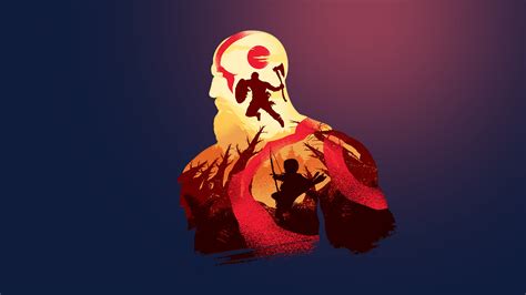 Kratos God Of War Minimalism Video Games Simple Background