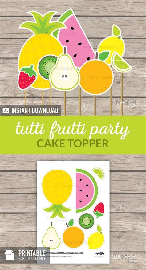 Tutti Frutti Cake Topper Twotti Frutti Birthday Decorations Etsy