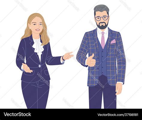 Male And Female Characters Flat Royalty Free Vector Image