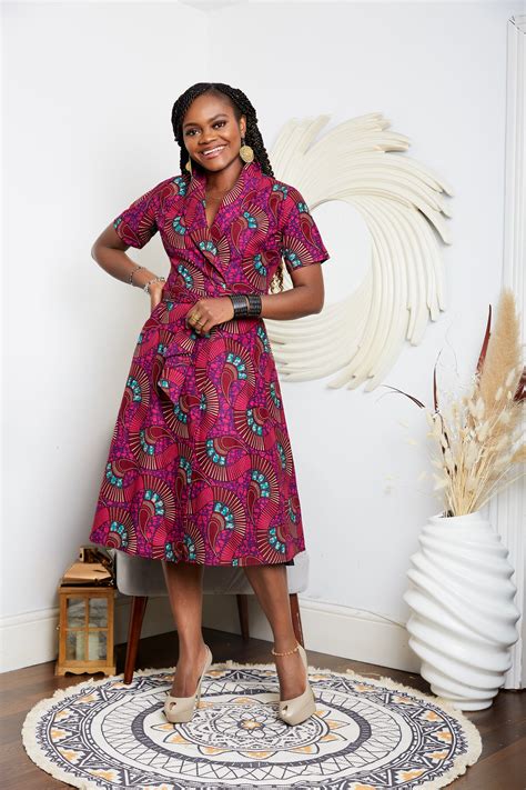 African Dress African Clothing African Print Wrap Dress Cumo London Cumo London