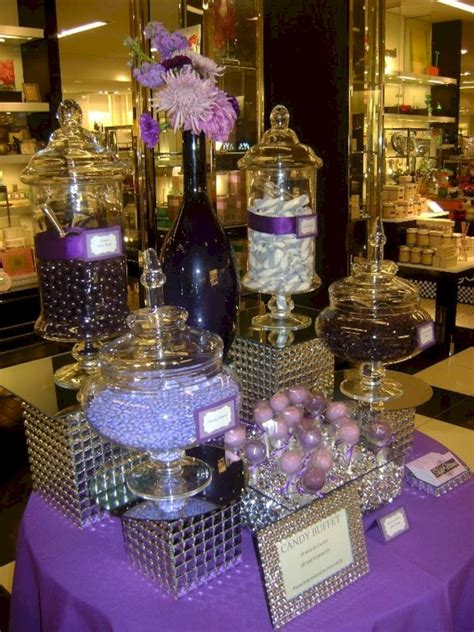 60 Awesome Purple Candy Table For Your Wedding Purple Candy Buffet