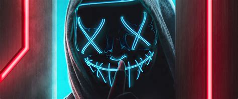 2560x1080 Ssh Mask Glowing Boy 4k 2560x1080 Resolution Hd 4k Wallpapers