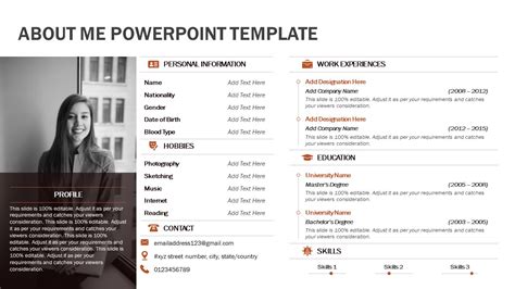 About Me Resume Powerpoint Template Resume Powerpoint Templates