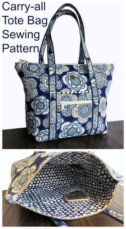 Tote Bag Purse Sewing Pattern This Large Everyday Purse To Sew Has A