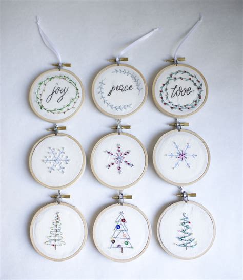 Embroidered Ornaments Embroidered Christmas Ornaments Christmas