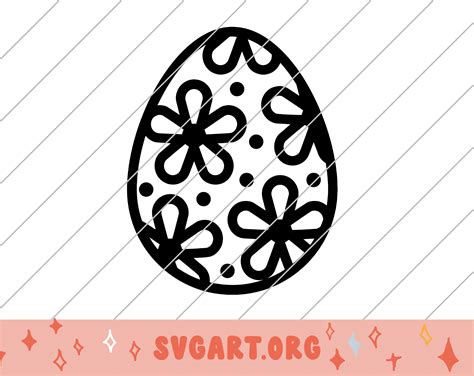 Easter Egg With Flower Pattern 3 Svg Free Easter Egg With Flower