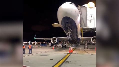 Jetblue Plane Tilts Back While Unloading At Jfk Airport No Injuries