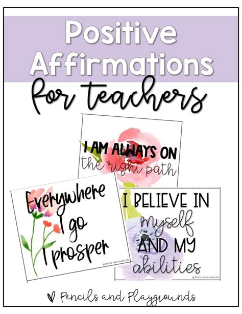 Positive Affirmation Cards For Teachers Teacher Self Care Positive