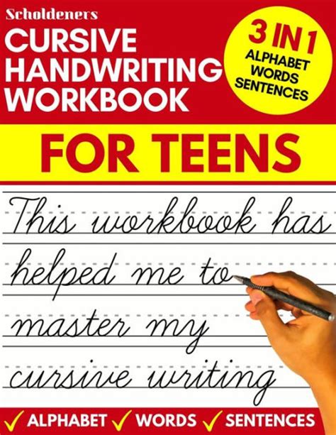 Cursive Handwriting Workbook For Teens Cursive Writing Practice