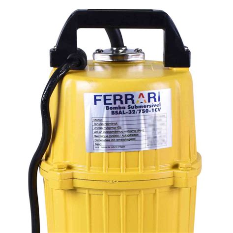 Bomba submersivel drenagem de agua limpa 6000l/h 110v 320w karcher sp 2 flat karcher ref: Motobomba Submersa 1Hp Bsal-32/750 Ferrari O Melhor Preço! | Ferramentas Kennedy