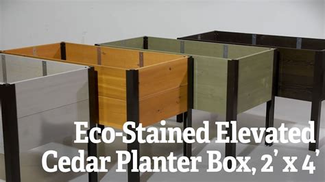 Eco Stained Elevated Cedar Planter Box X YouTube