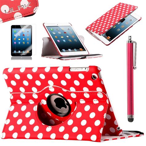 Red Case With White Dotts Very Cute For Your Girl Ipad Mini Case