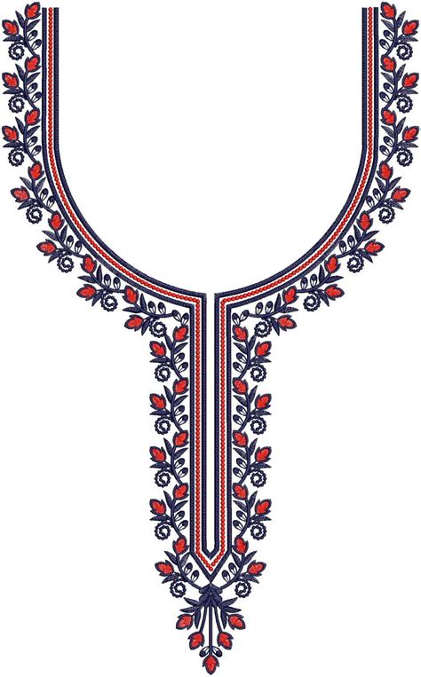 Simple Neck Gala Embroidery Design