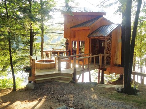 The best cabins for rent in vermont are here and waiting! Vermont Tree Cabin on Walker Pond - Treehouses for Rent in ...
